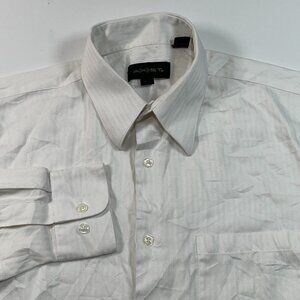 Axist Button Up Shirt Mens 15.5 32/33 White‎ Stripe Long Sleeve
